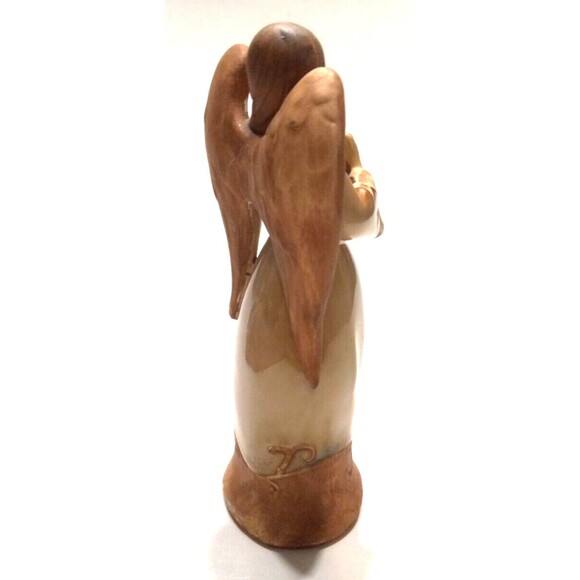 Angel Figurine Pottery Mixed Matte/Gloss Finish Praying Hands 7 Inches Tall Vtg. - Picture 4 of 7